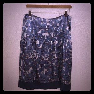 Mac and Jac blue and grey silk skirt, size 8